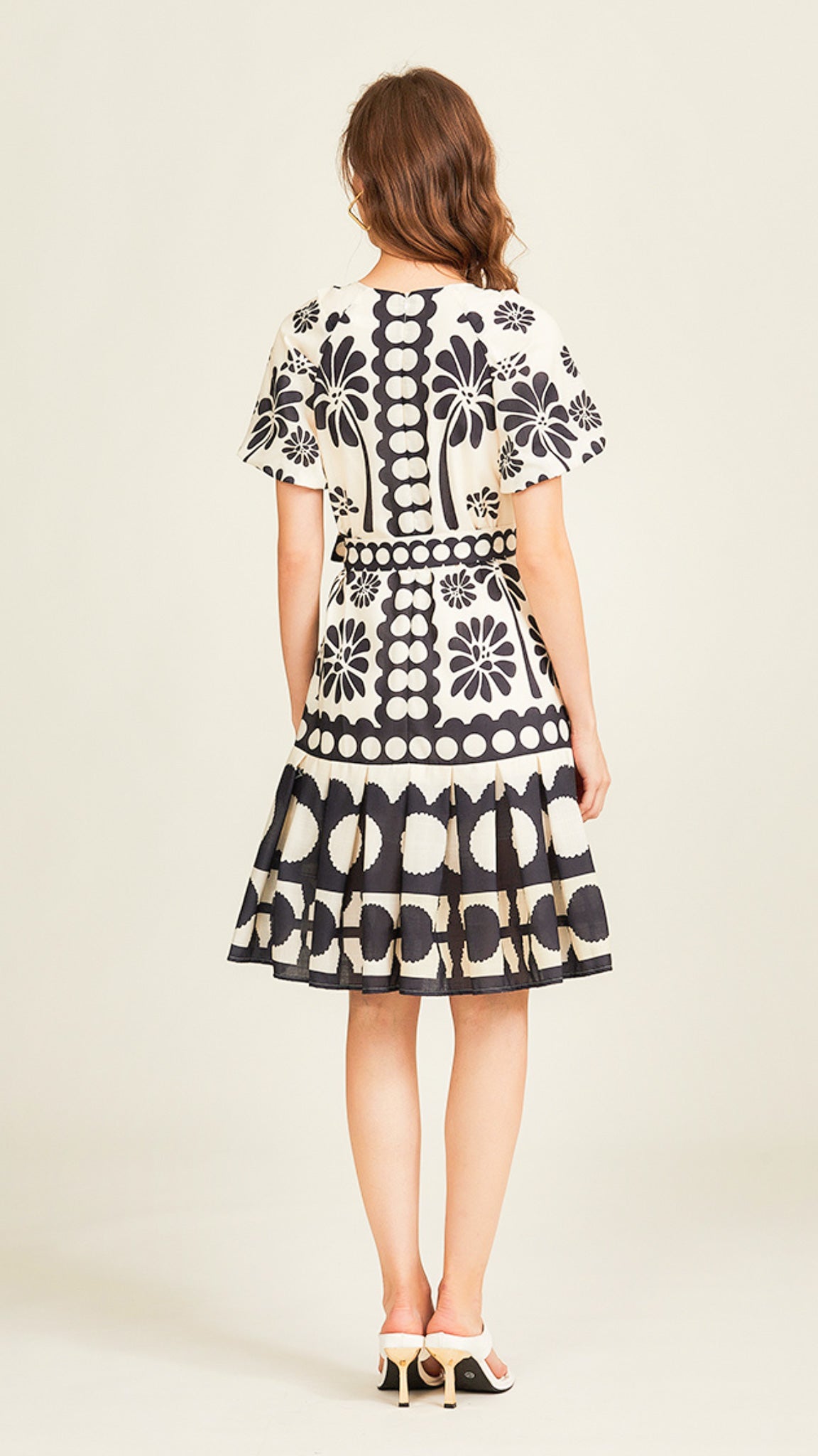 Black & White Contrast Printed Dress