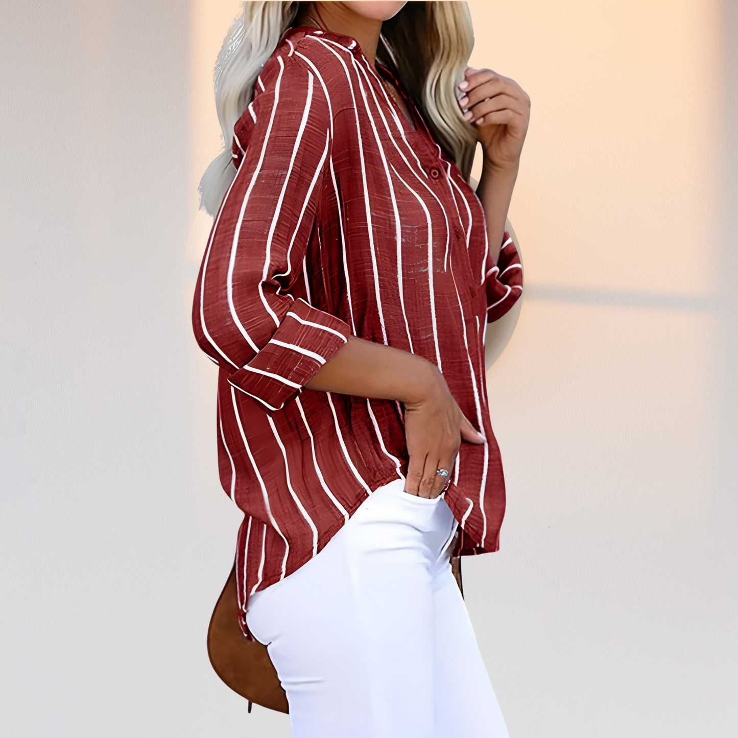 Ivyshape | Long Sleeve Striped