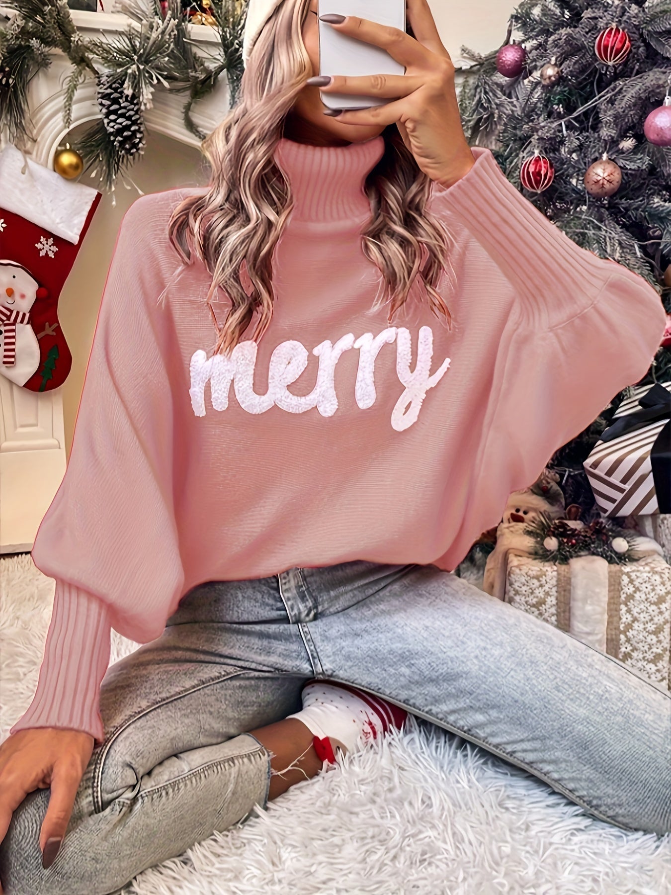 Ivyshape | Merry Christmas Turtleneck