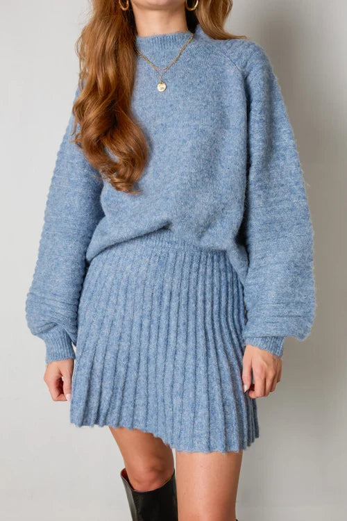 Ivyshape | Pleated Sweater and Skirt