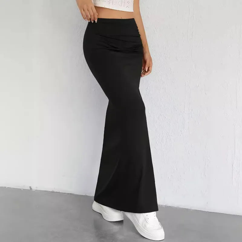 Ivyshape | Sleek Side Slit Maxi Skirt In Black Women'S