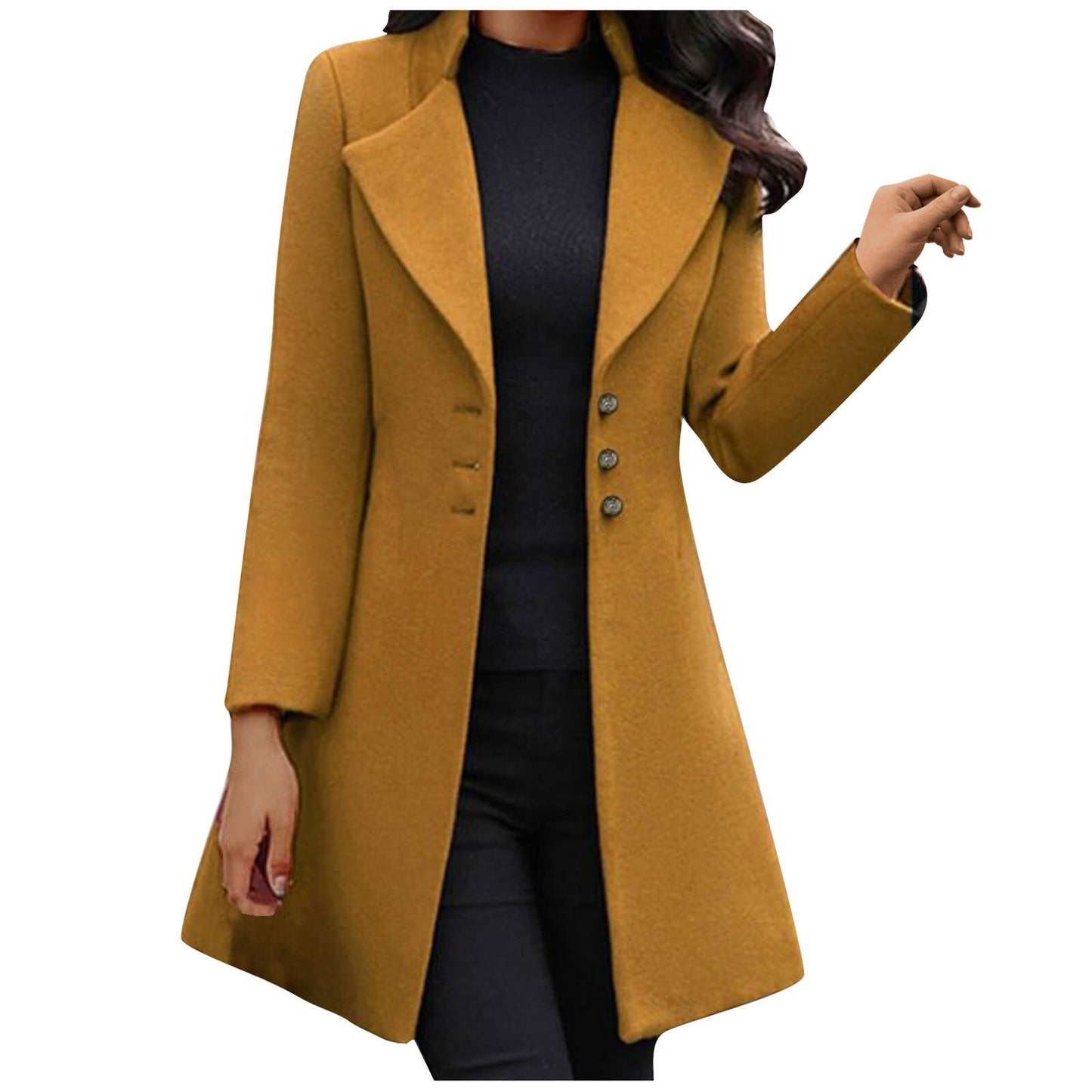 Ivyshape | Italian Long Sleeve Wool Coat