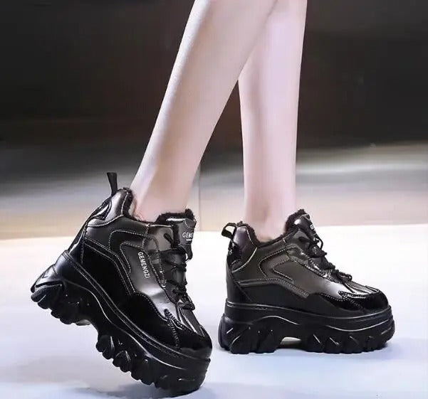 Chunky Lace-Up Platform Boots for Women