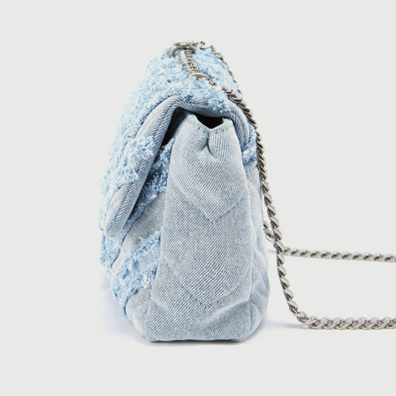 Ivyshape | Stylish Light Blue Denim Shoulder Bag for Women