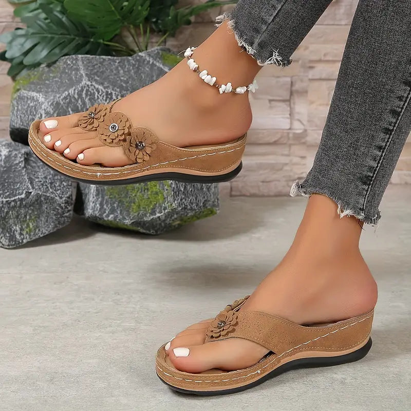 Ivyshape | Women's Flower Strap Sandals Soft