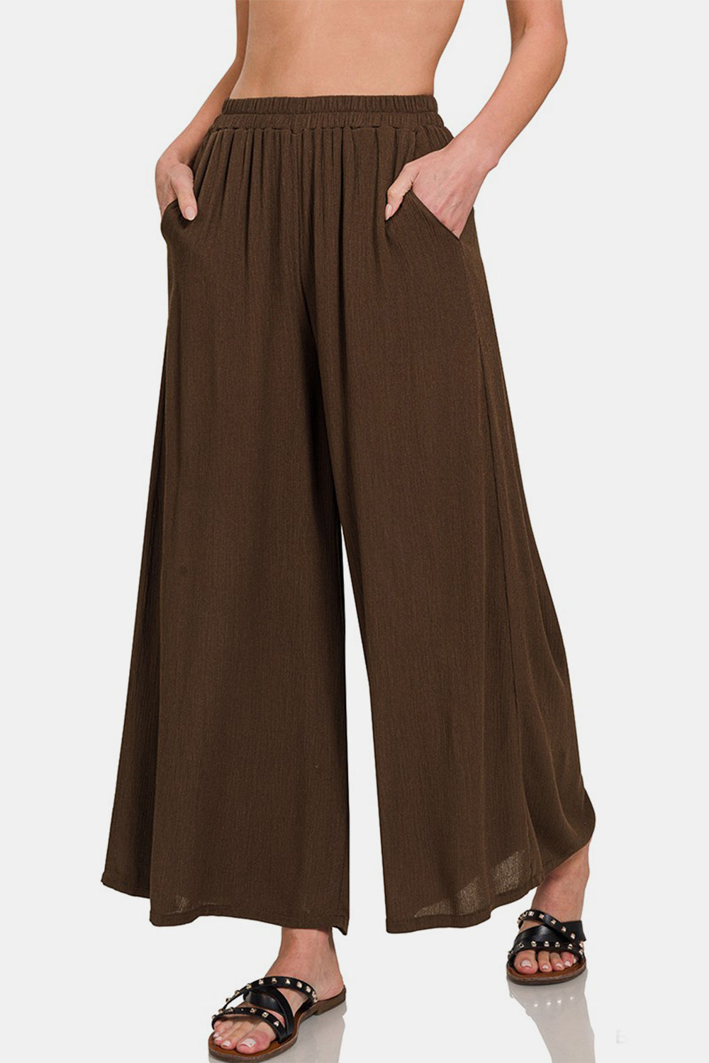 Ivyshape | Zenana Woven Wide Leg Pants with Pockets