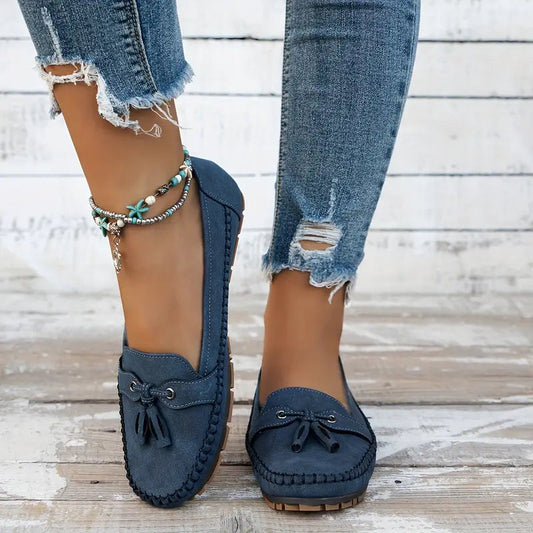 IvyShape | Classic Suede Loafers With Tassel Detail for Women