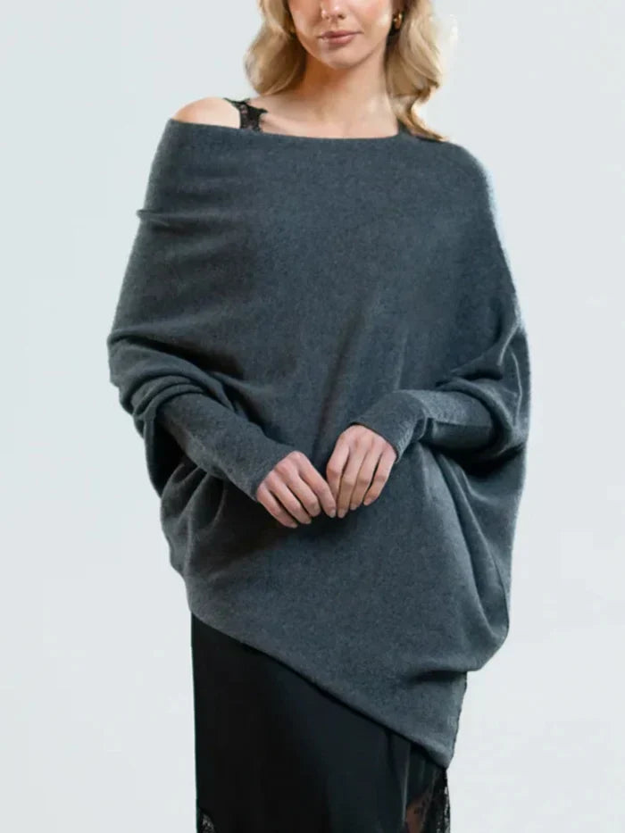 Ivyshape | Women's Asymmetric Draped Sweater