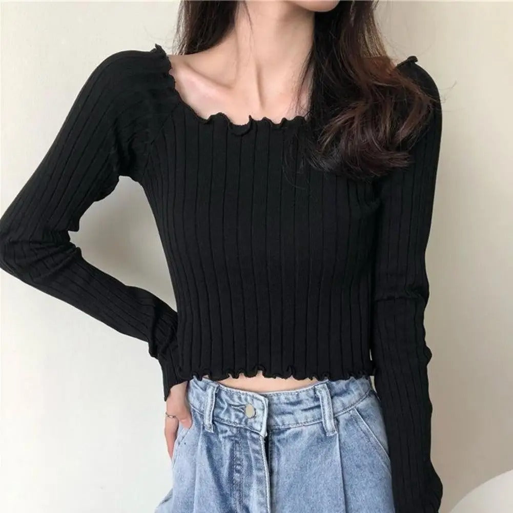 Stylish Slim Fit Knit Blouse for Women