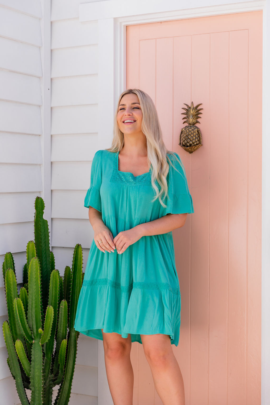 Eloise Dress - Palm Green