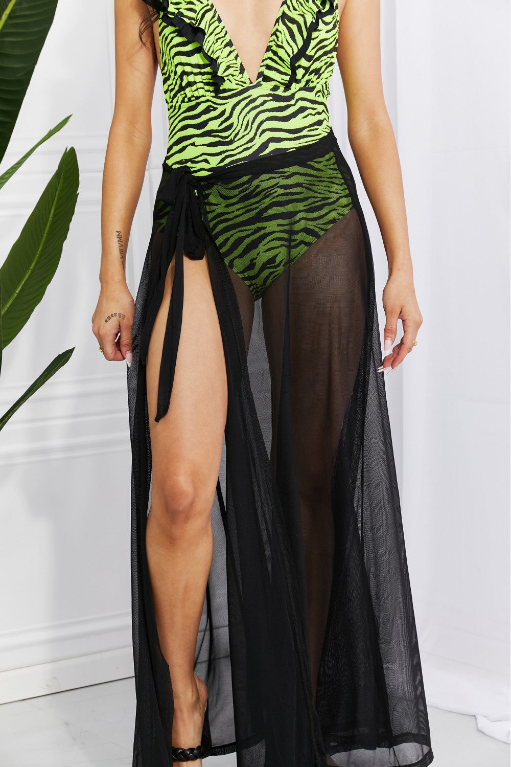 Ivyshape | West Swim Beach Is My Runway Mesh Wrap Maxi Cover-Up Skirt