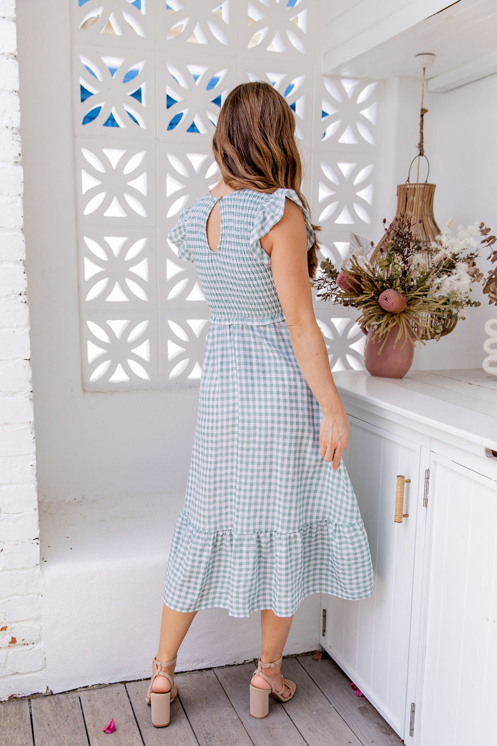 Phoenix Dress - Olive Green Gingham