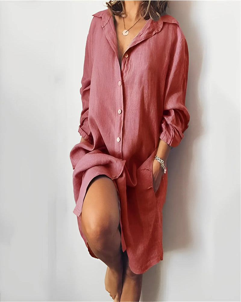 Ivyshape | Long Shirt Dress