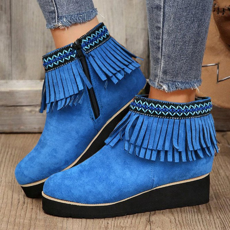 Ivyshape | Women's Tassel Ankle Boots Winter