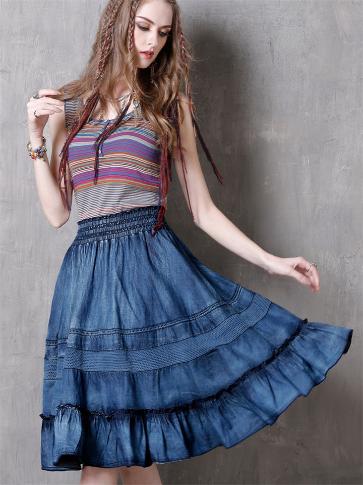 Fashion Splice Denim Skirt