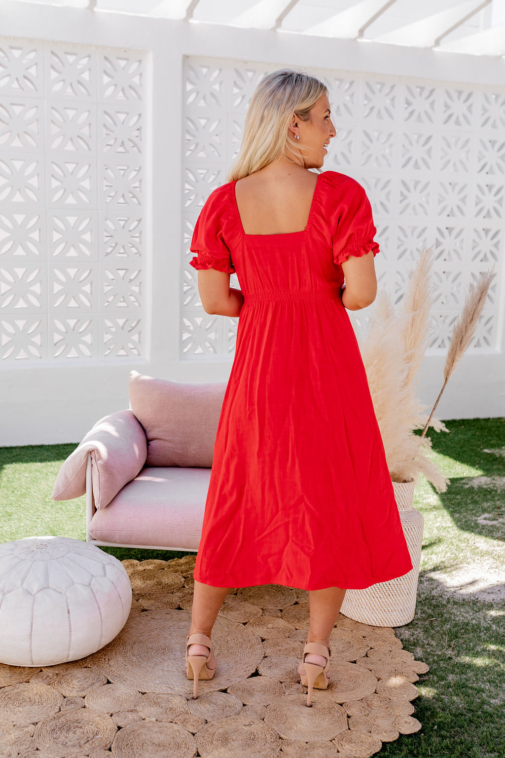 Lotus Dress - Crimson Red