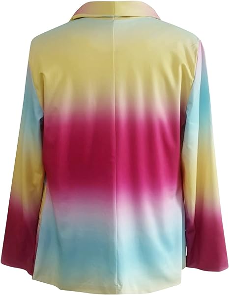 Ivyshape | Long Sleeve Tie-Dye Blazer