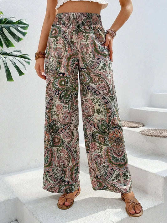 Ivyshape | Women's Art Print Pants High Waist