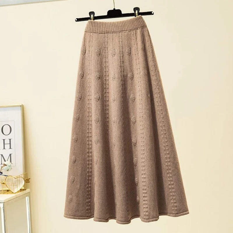 Ivyshape | Woolen Pleated Skirt