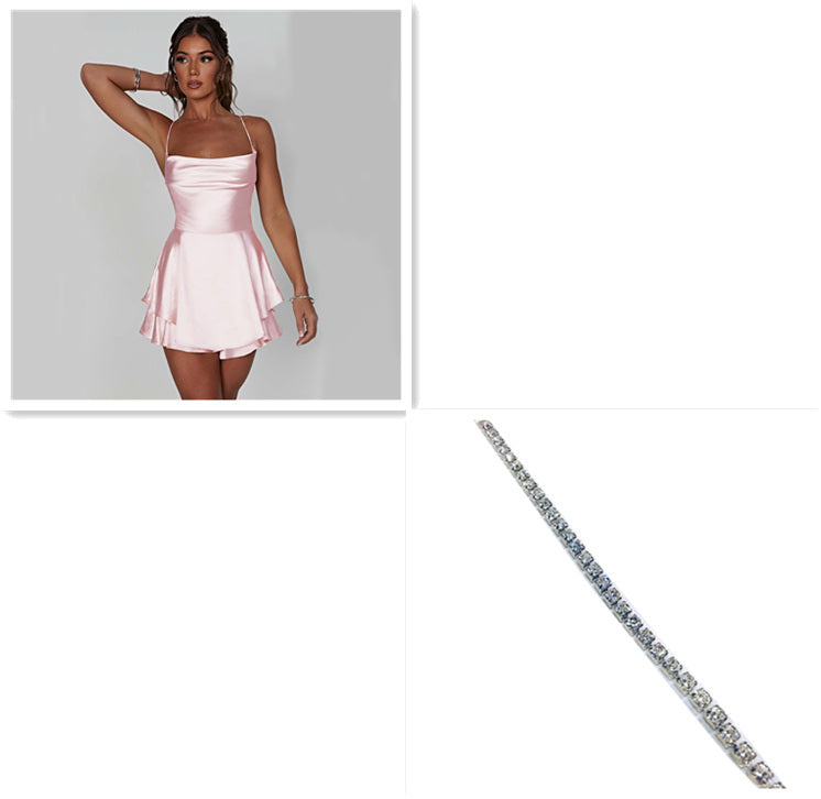 Ivyshape | Elegant Satin Backless A-Line Dress