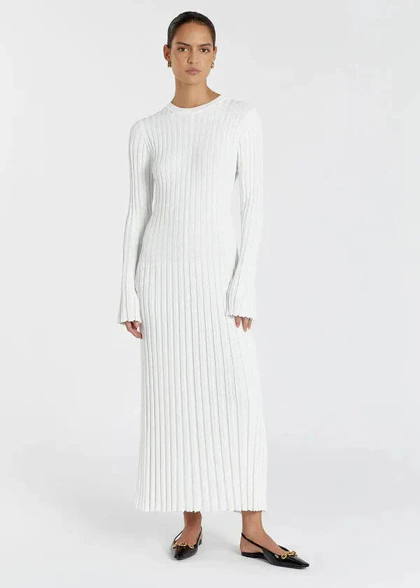 Ivyshape | Pleated Ribbed Midi Dress