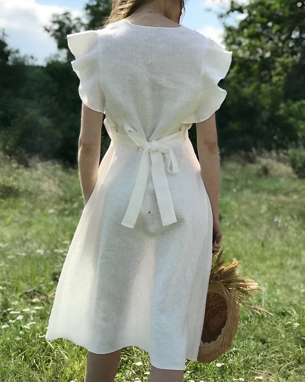 Summer Vintage Ruffle Sleeve Dress | Ideal for Summer