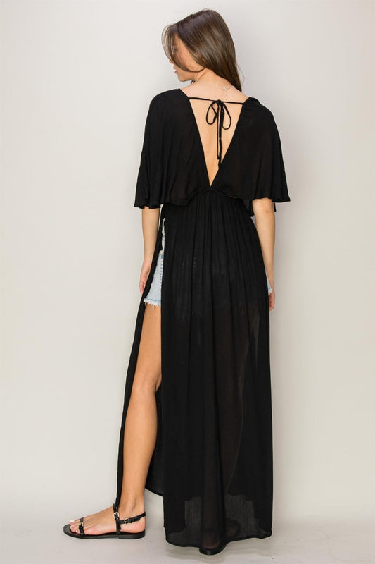 Ivyshape | Tie Back Maxi Split Cover Up Dress