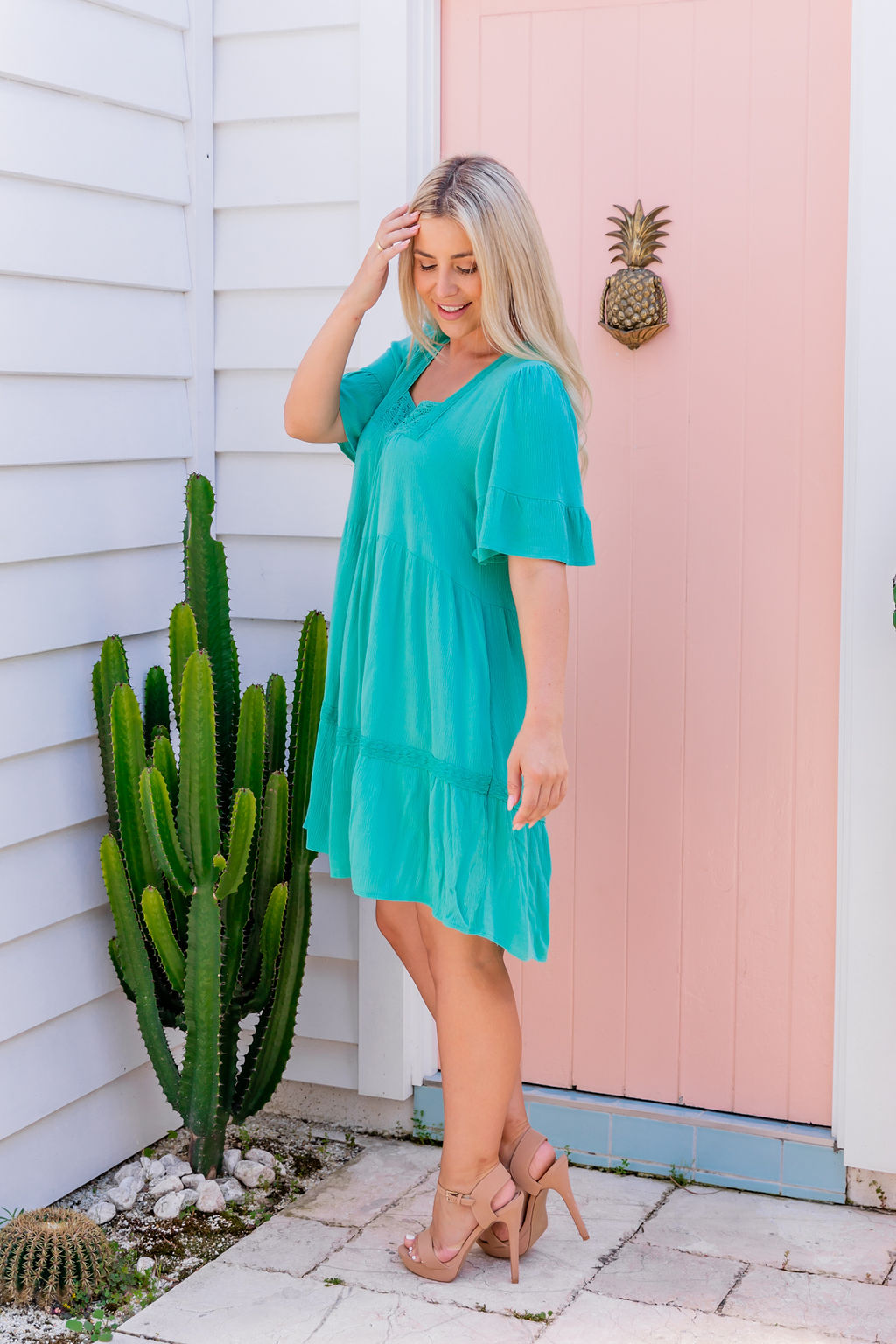 Eloise Dress - Palm Green