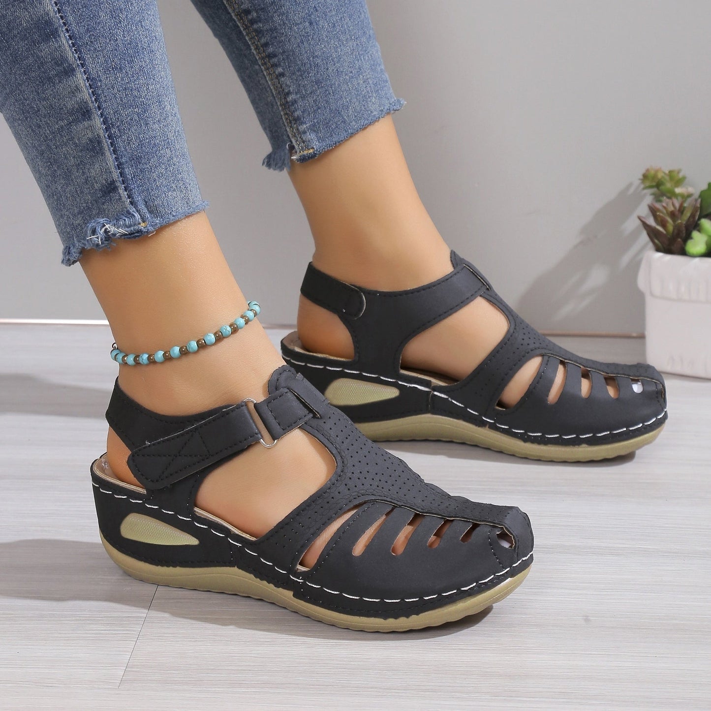 Ivyshape | Ankle Straps Wedge Sandals