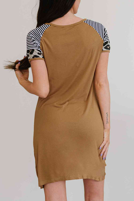 MAMA Graphic Round Neck Twisted Dress