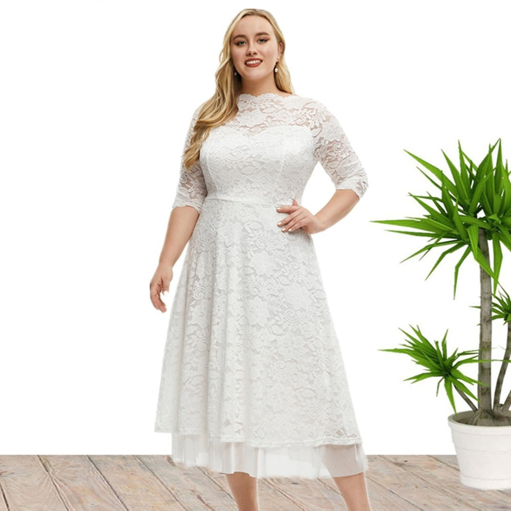 Summer Elegant Plus-Size Party Midi Dress | Ideal for Summer