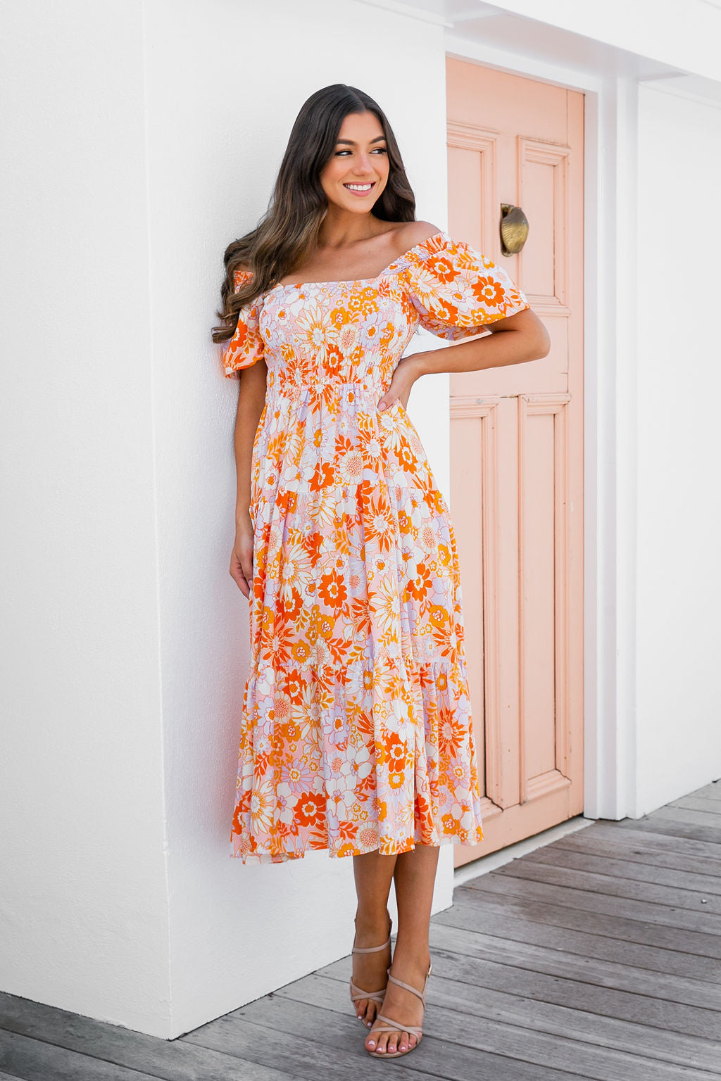 Naomi Dress - Orange Fizz