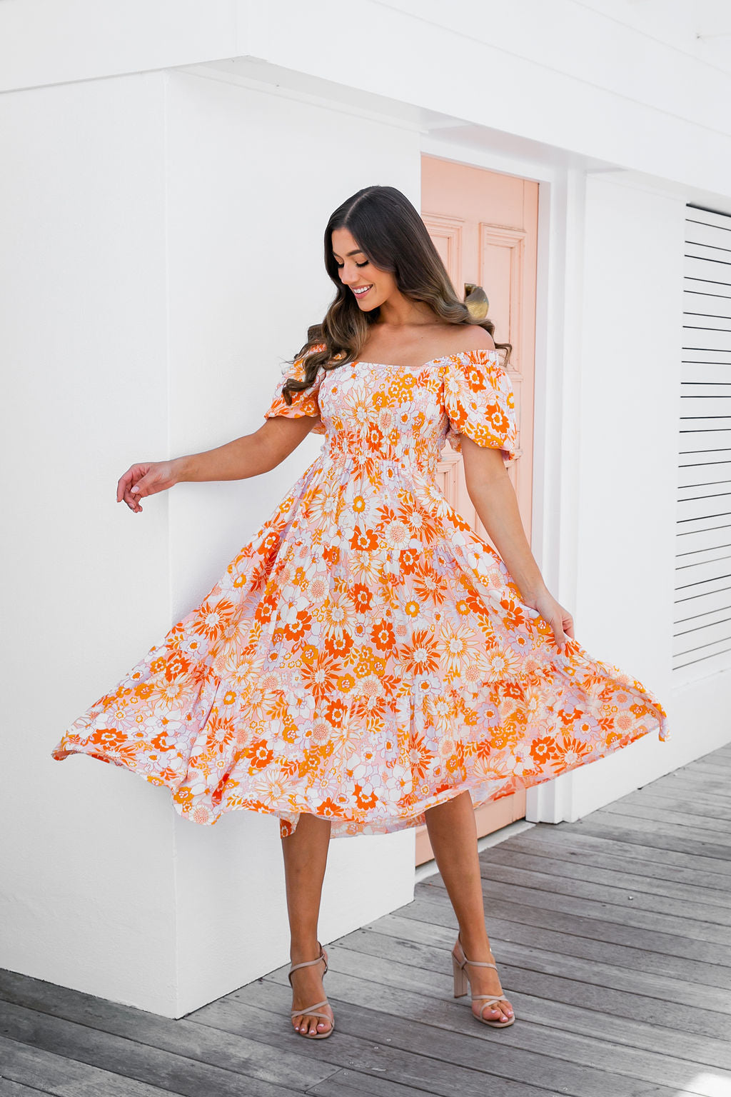 Naomi Dress - Orange Fizz