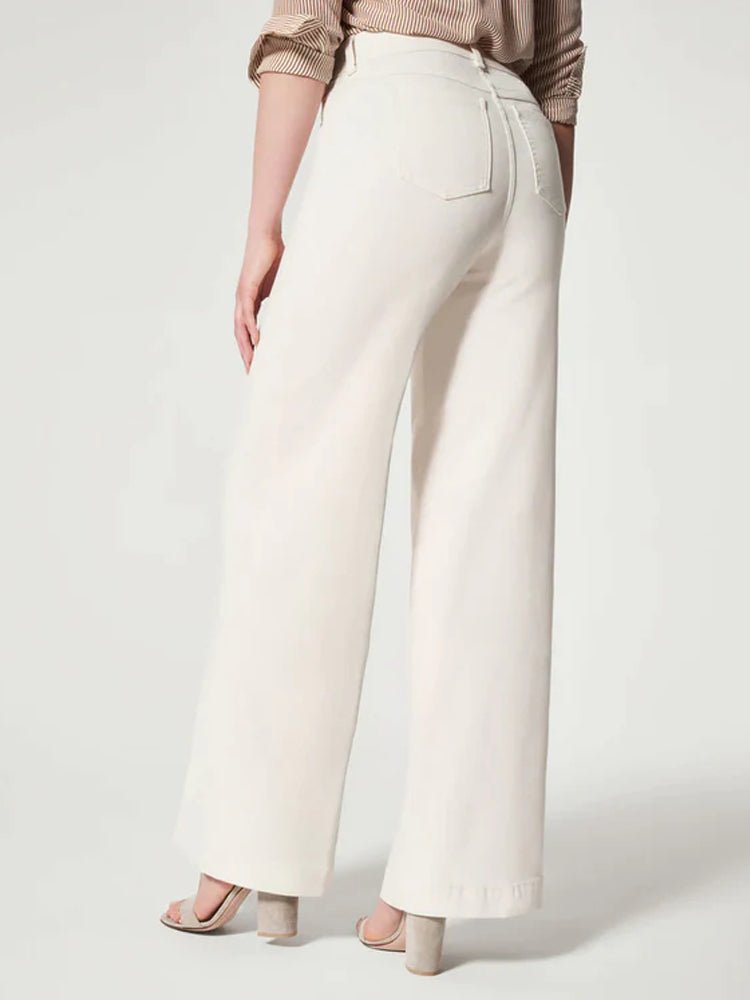 Ivyshape | Wide Cut Women's Trousers with Straight Legs