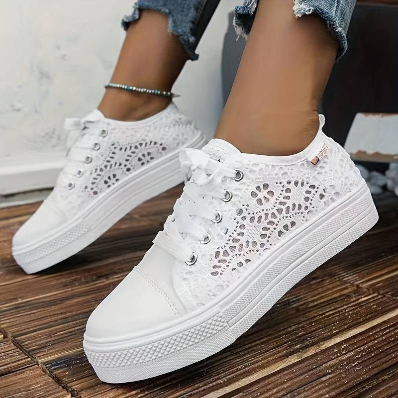 Ivyshape | Chic and Airy Lace Sneakers