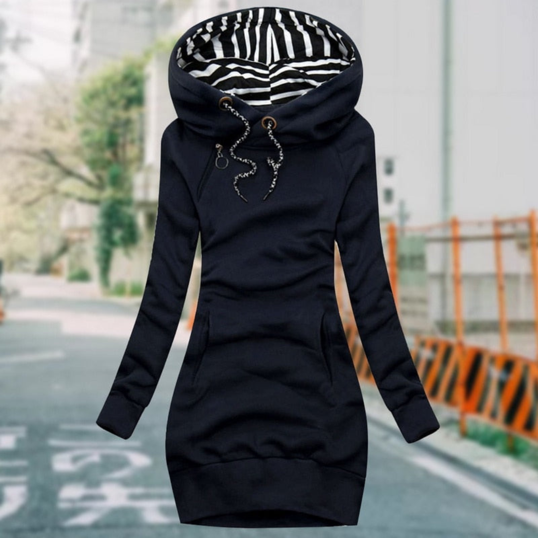 Ivyshape | Ladies Warm Long Hoodie Casual