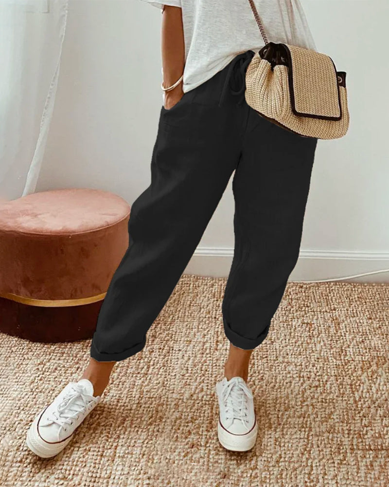 Ivyshape | Casual & Elegant Linen Sweatpants