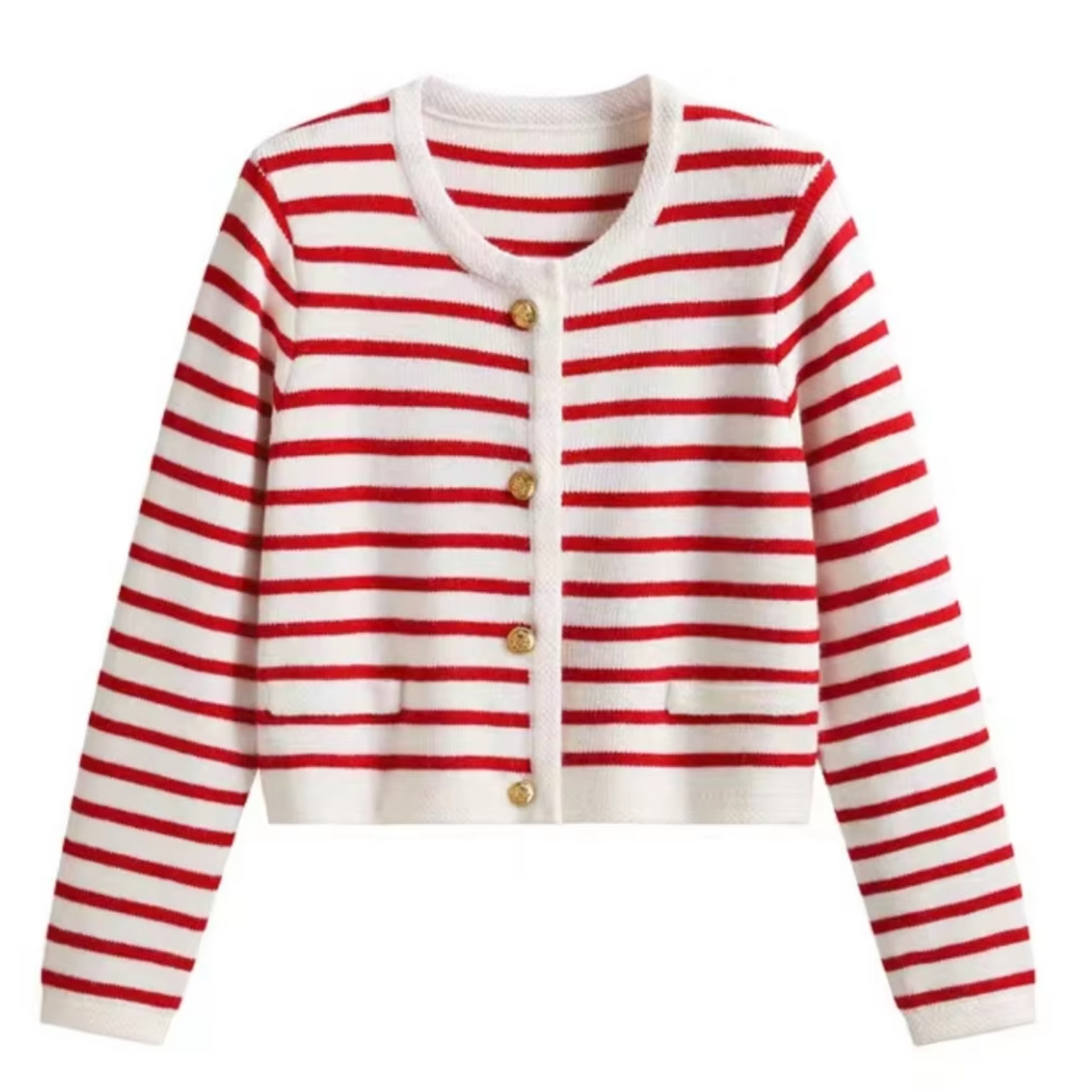 Ivyshape | Striped Cardigan In Cotton