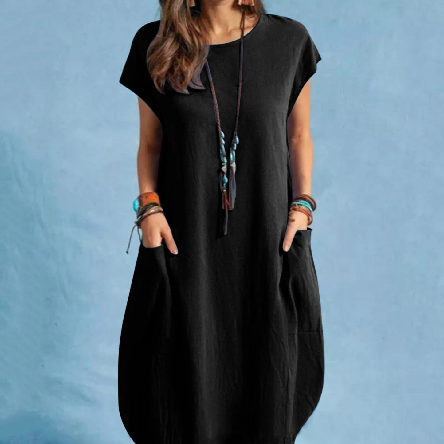 Ivyshape | Women's Oversized Vintage Dress