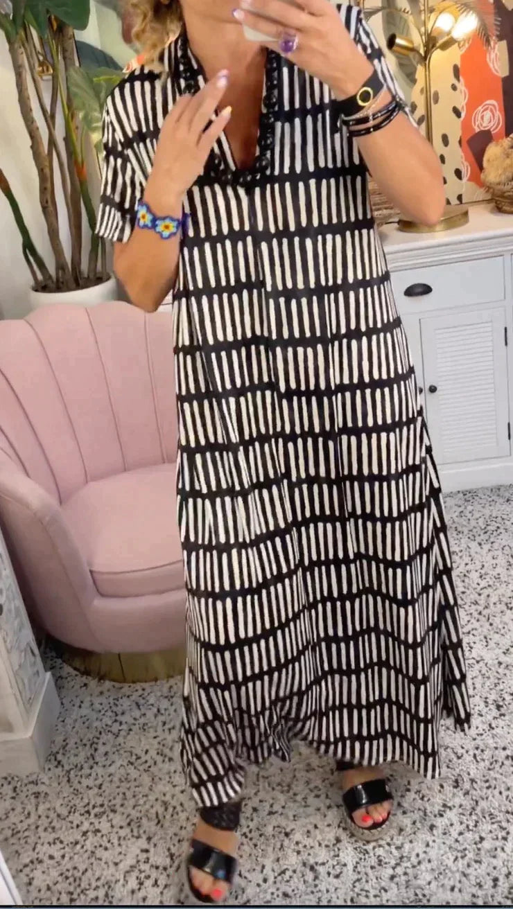 Summer Elegant Striped Maxi Dress | Ideal for Summer