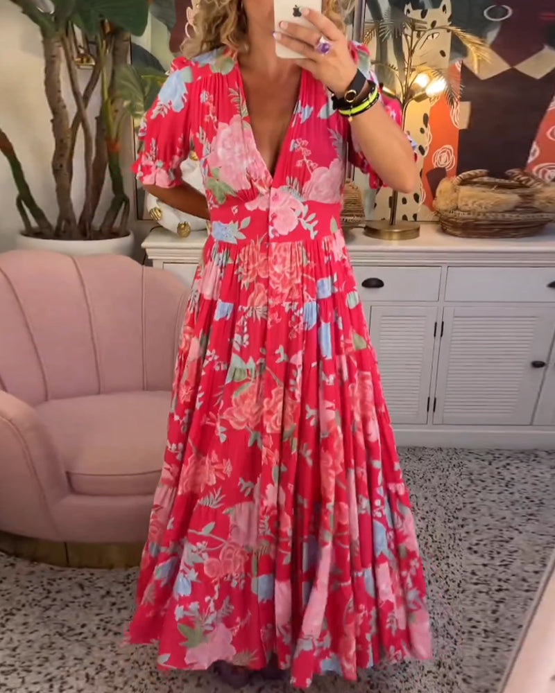 Ivyshape | Women's Floral Maxi Dress Summer