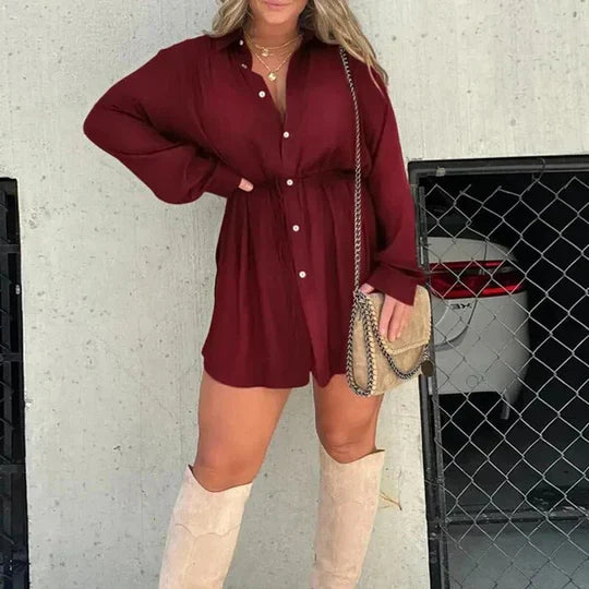 Ivyshape | Long-Sleeved Romper Dress