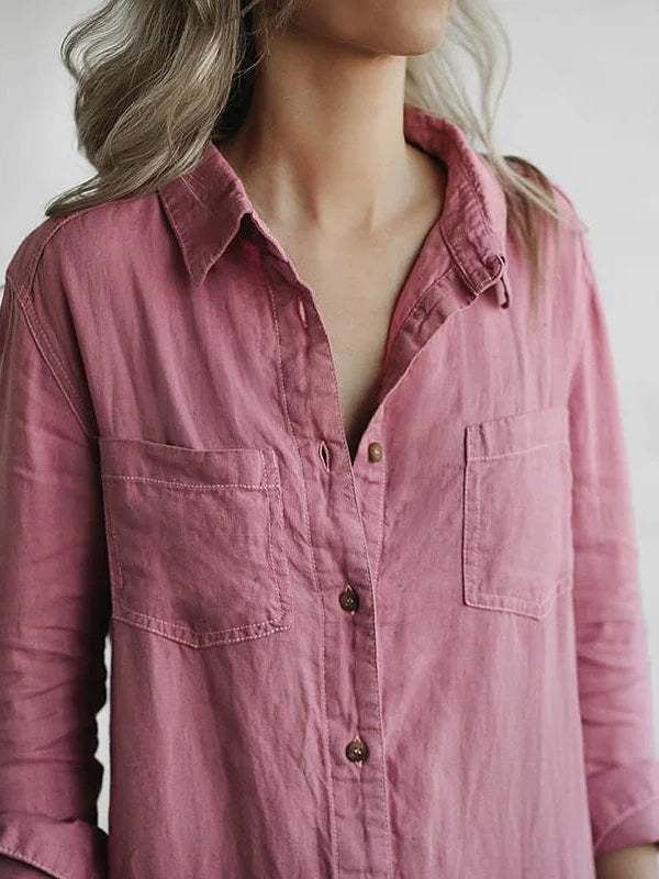 Ivyshape | Beatrix Button-up, Casual Long Sleeve Jumpsuit with Revers Pocket [Last Day Discount]