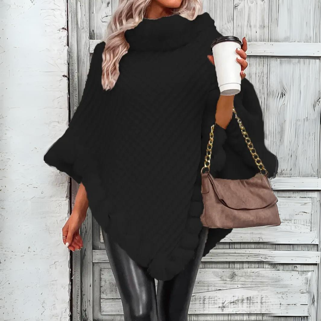 Ivyshape | Warm and Refined Knitted Cape