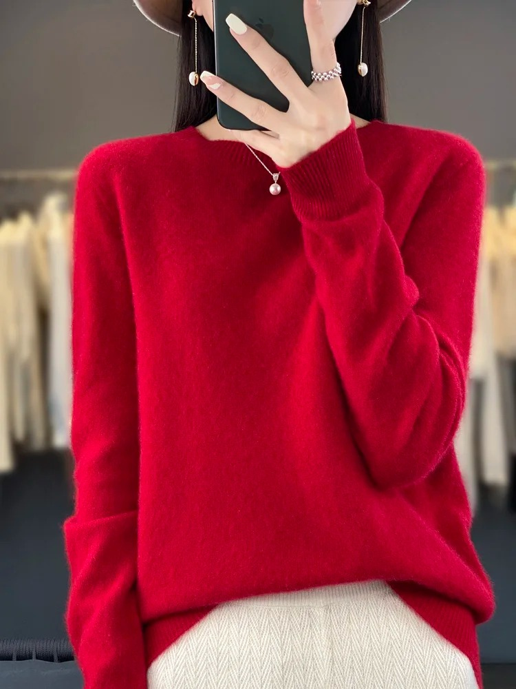 Ivyshape |Sweater Women Round Neck Soft and Elegant Sweater