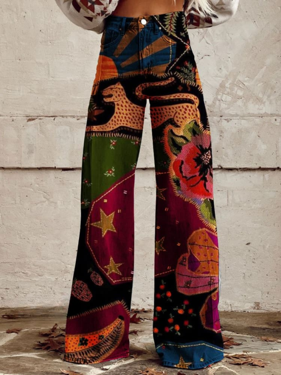 Ivyshape | Wide Leg Boho Trousers