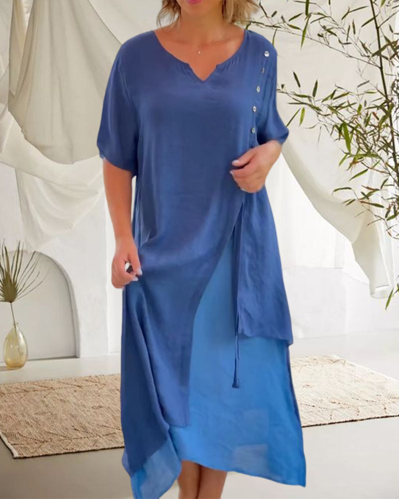 Summer Casual Long Dress with Half Sleeves | Ideal for Summer