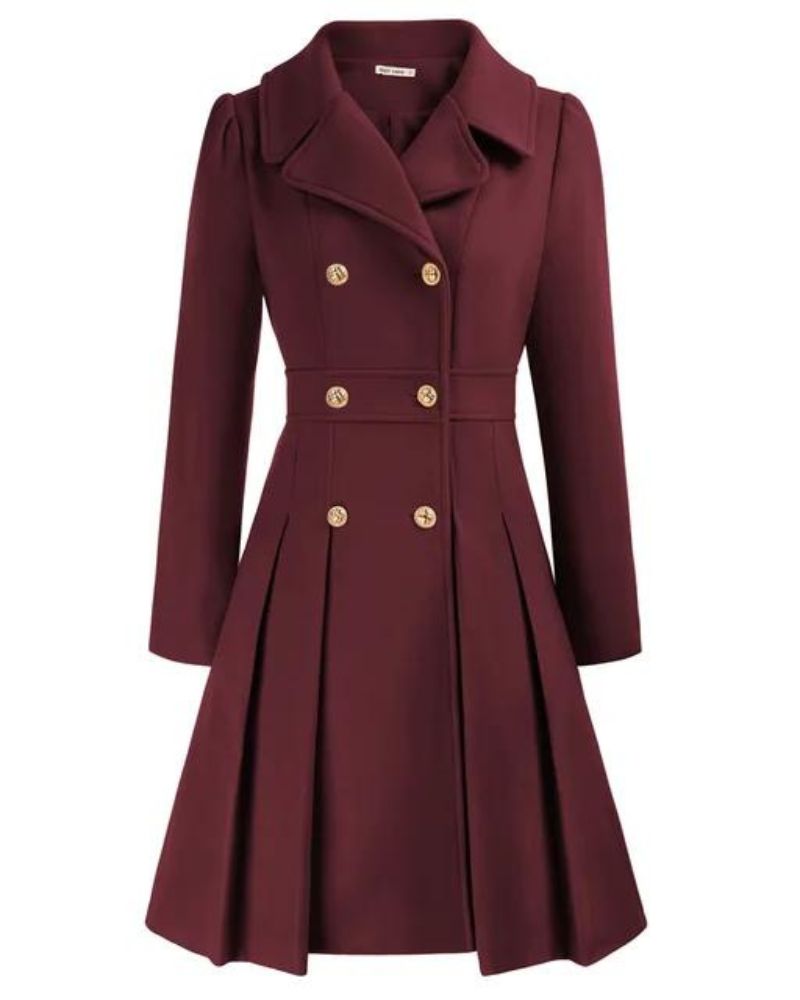 Ivyshape | Pleated Wool Coat