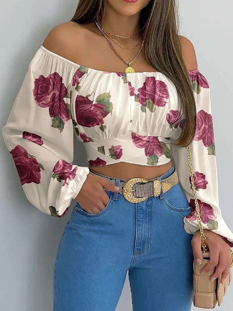 Chic Off-Shoulder Lace Blouse for Women