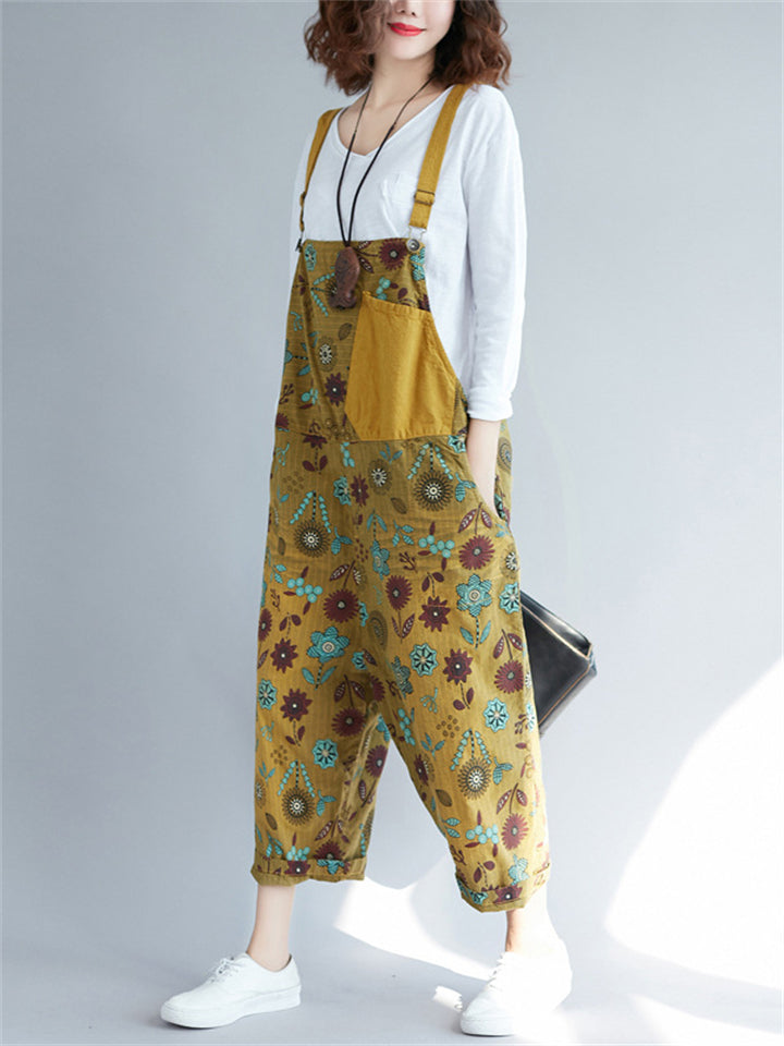 Cute Fashion Printed Denim Jumpsuits